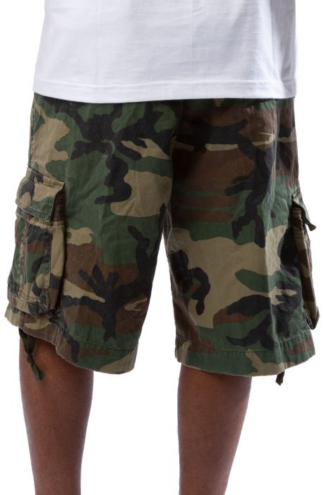 Vintage Camo Infantry Utility Shorts Woodland Camo