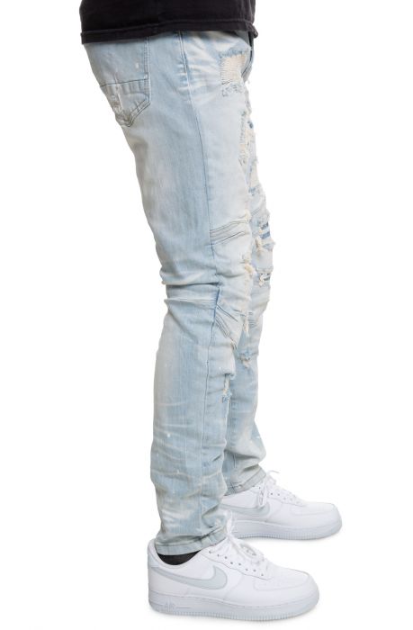 SMOKE RISE Miguel Knee Pad Jeans JP20132-SPKLBL - Shiekh