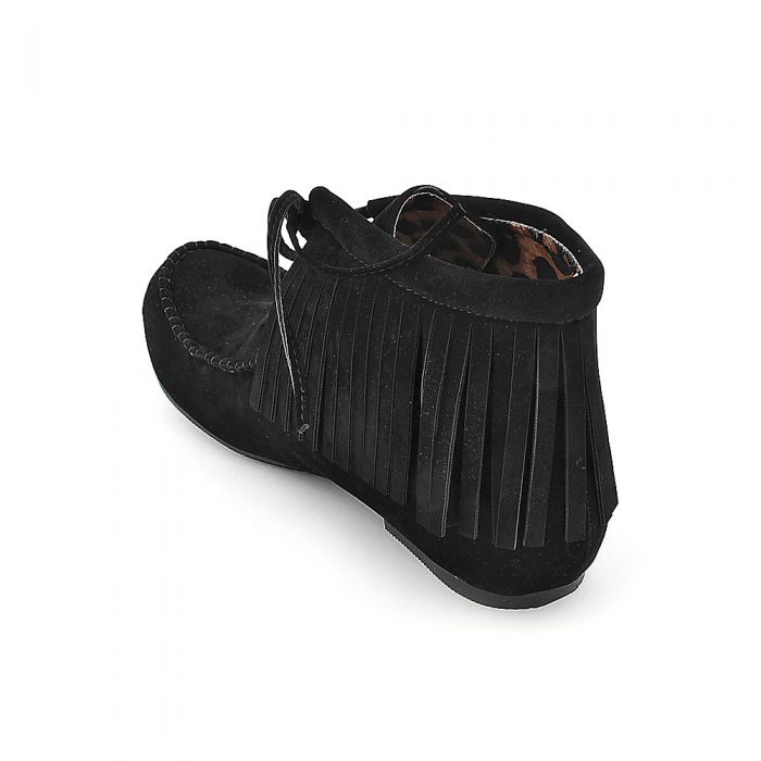 Women's Black Fringe Ankle Boot Avid-2 Black