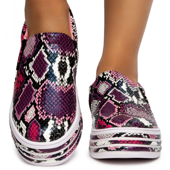 Como-3 Snake Skin Sneakers Pink