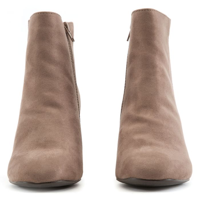 Moody-01 Square Toe Booties Taupe