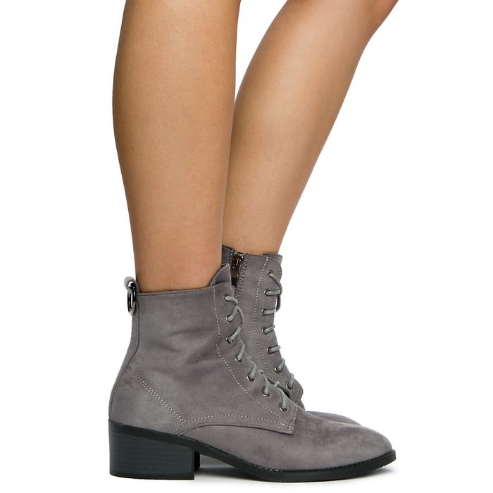 Women's Kennedy-01 Combat Boots Grey