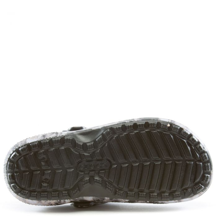 Classic Lined Bleach Dye Clog Black