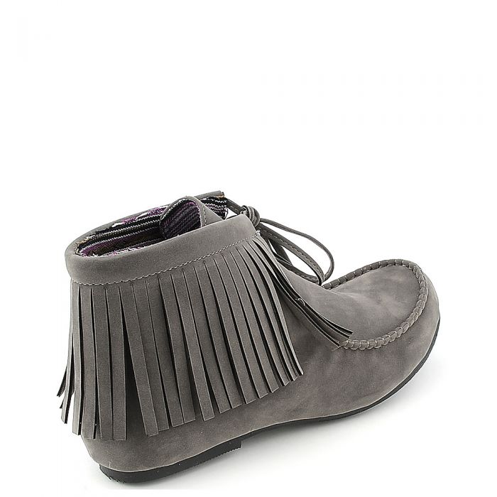 Women's Grey Fringe Ankle Boot Avid-2 Grey