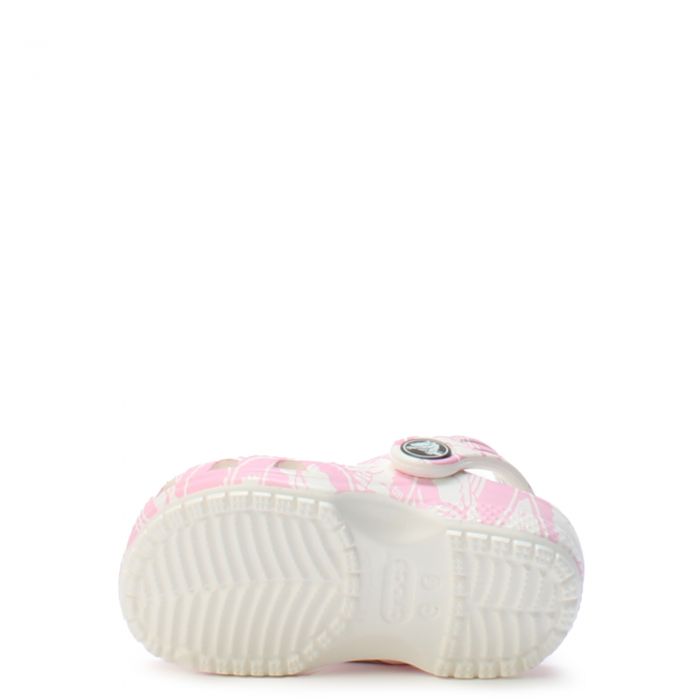 Toddler Classic Duke Print Clog Pink Tweed/White