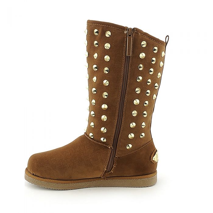 Flat Studded Boot Urban Studs Tan Tan