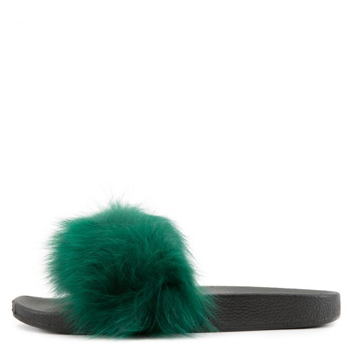 Fanzzy-1 Fur Slides Green Fur
