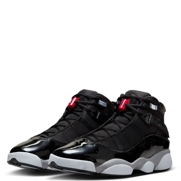 6 Rings  Black/Fire Red-White-Metallic Silver