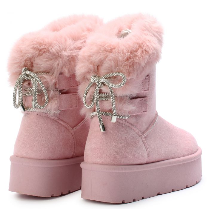 Faux Suede Bootie Pink
