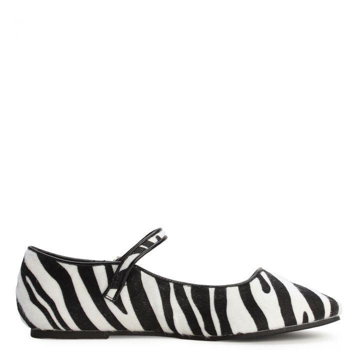 Zebra Mary Jane Flat Black/White