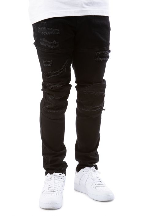 FBRK Greyson V3 Moto Knee Jeans -10822BLK - Shiekh