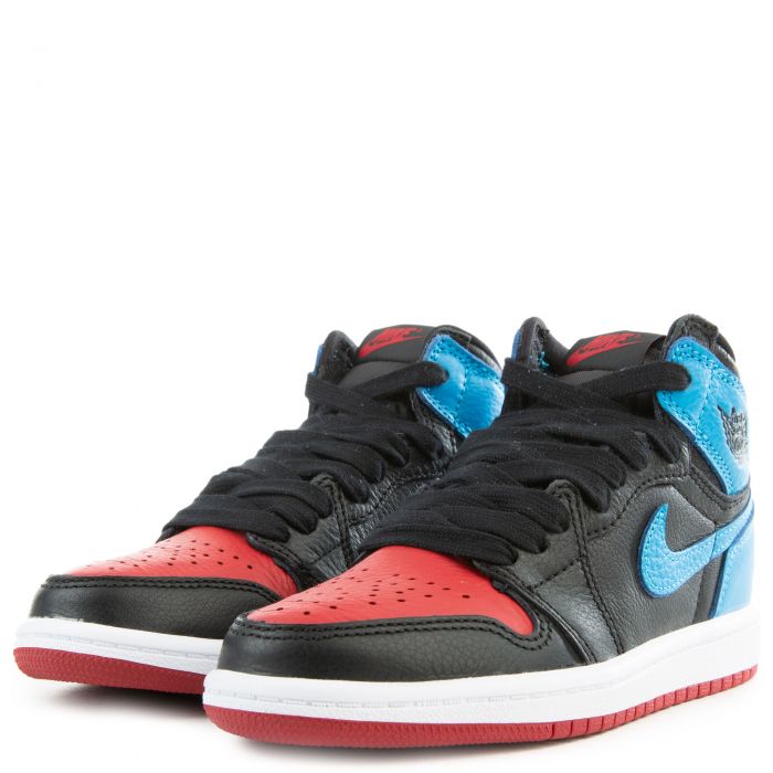 (PS) Air Jordan 1 High OG Black/DK Powder Blue-Varsity Red-White