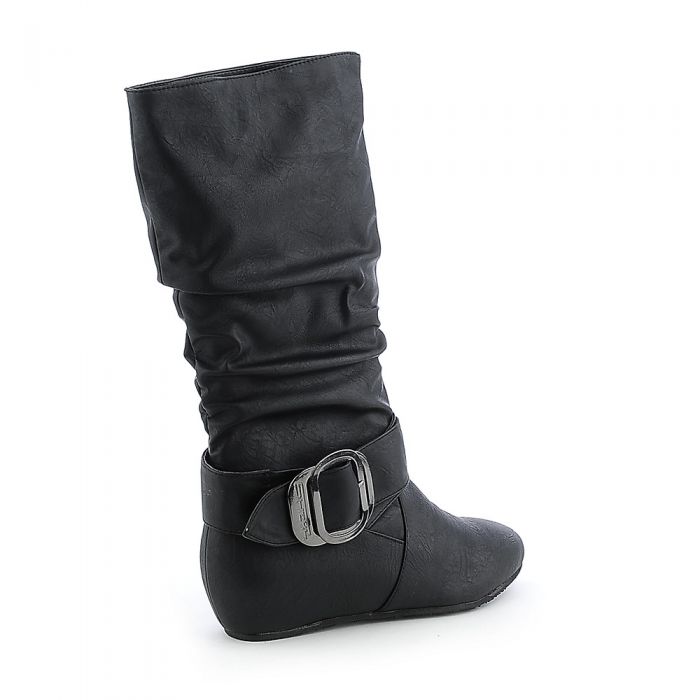 SHIEKH Women's Mid-Calf Pocket Boot Candies-76AP CANDIES-76AP/BLACK PU ...