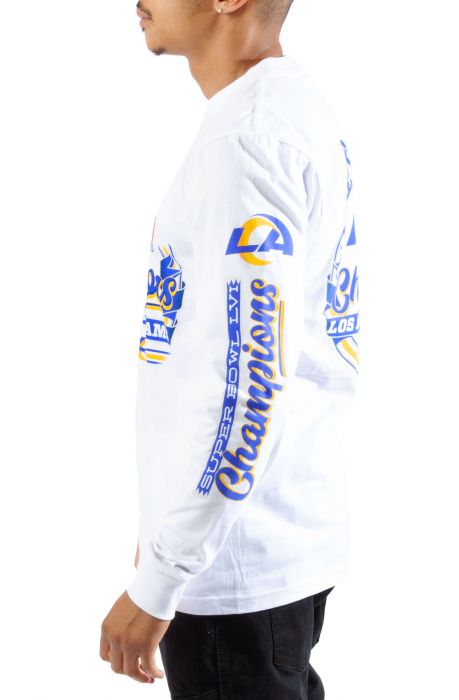 JH DESIGN LA Rams Championship Long Sleeve Tee RMS8L3SBA2-WHT - Shiekh