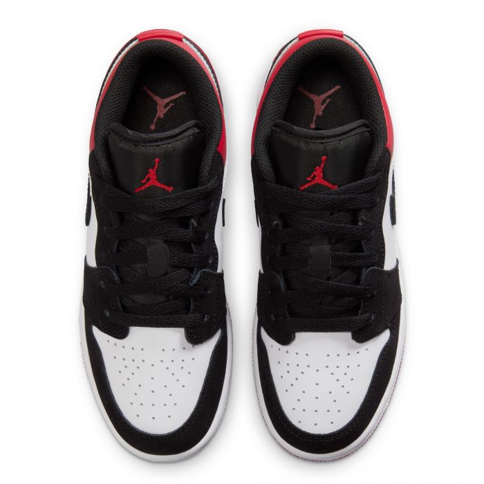 Grade-School Air Jordan 1 Low SE White/Black-Varsity Red