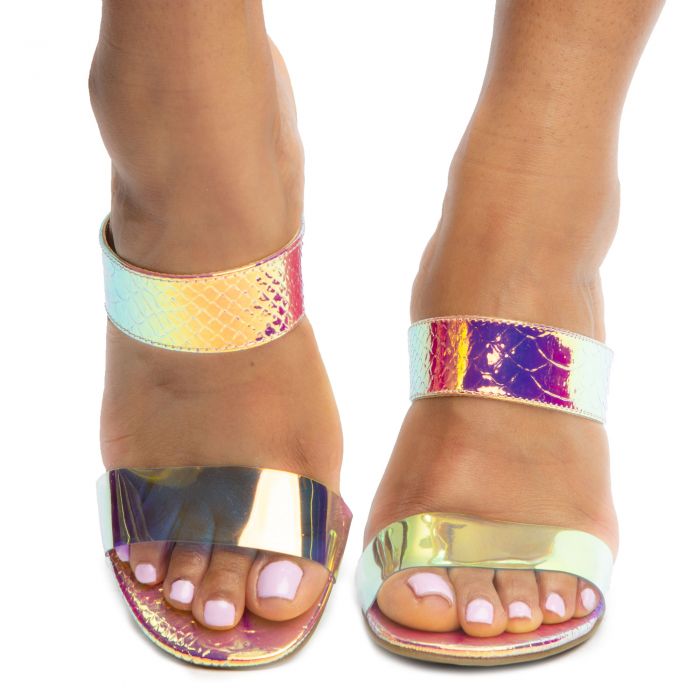 Timeless-22 Two Band Heels Iridescent Snake