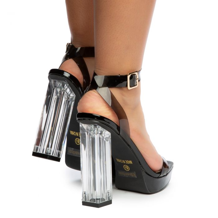 Jalen-2 Clear Strap High Heel BLACK