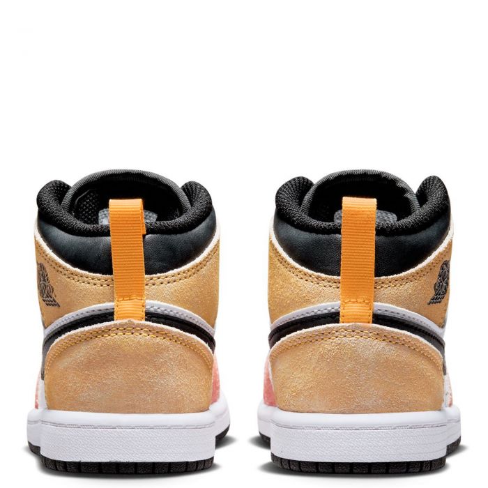 Pre-School Jordan 1 Mid Magic Ember/Sundial-White-Black
