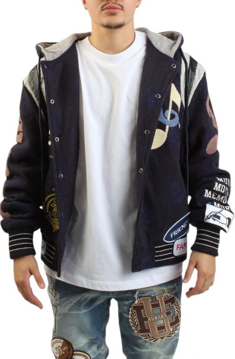 Orwell Letterman Jacket  Black/Grey