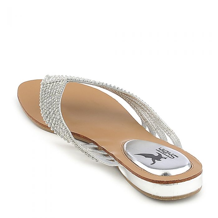 Kylie-09 Flat Sandals Silver