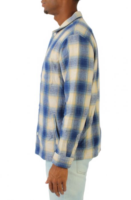 Pemberton Long Sleeve Shacket  Blue