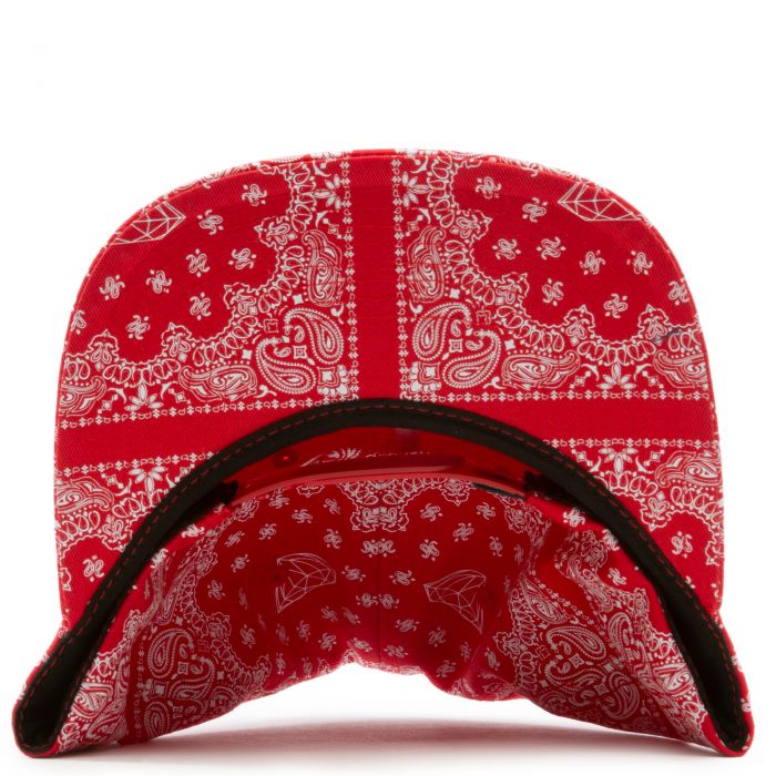 Brilliant Bandana Unstructured Snapback Hat Red