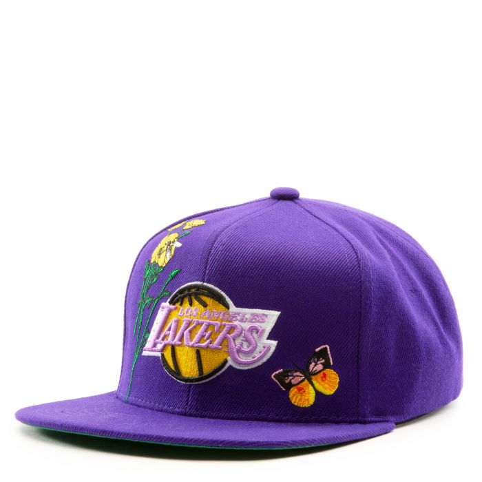 Los Angeles Lakers State Flower Snapback Hat Purple