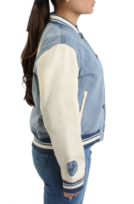 Los Angeles Dodgers Denim Varsity Jacket  Denim