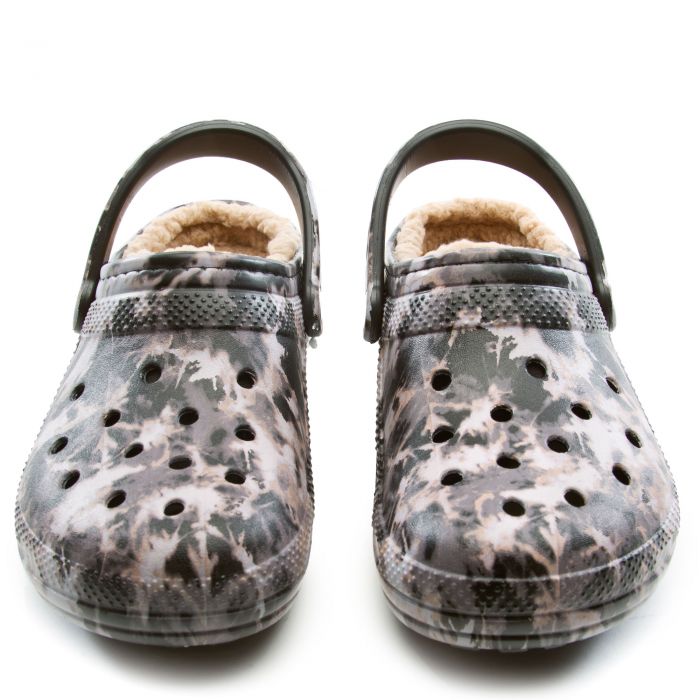 Classic Lined Bleach Dye Clog Black