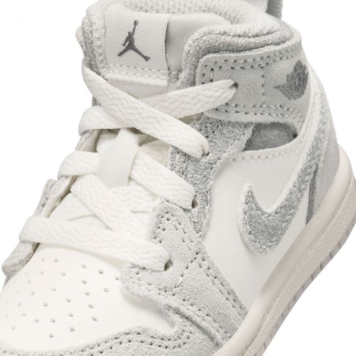 Toddler Jordan 1 Mid SE Neutral Grey/Smoke Grey-Sail