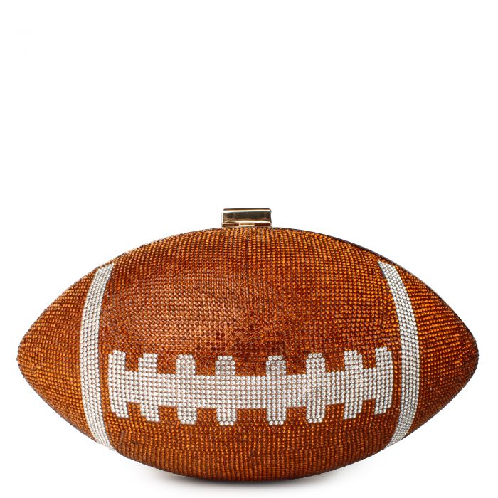 Rhinestone Football Purse  Camel