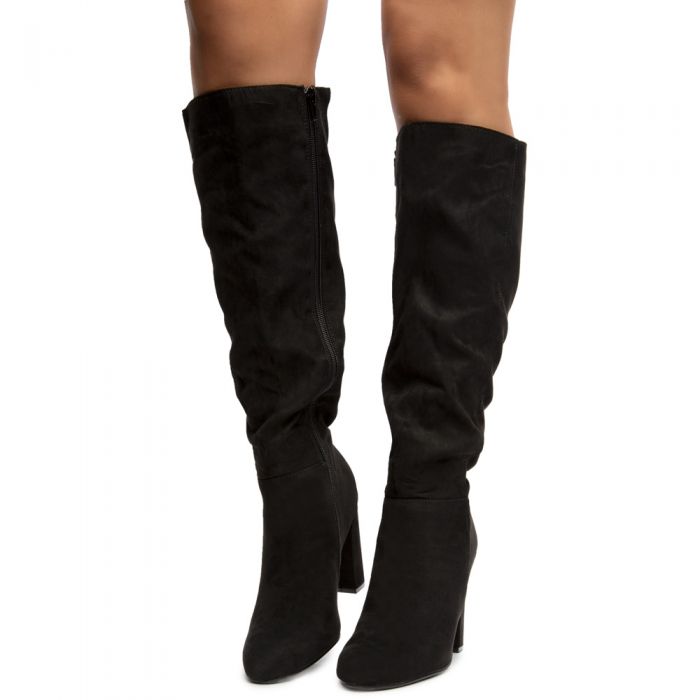 Living-45S Knee High Boots BLACK SUEDE