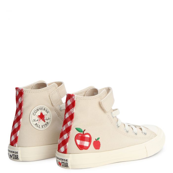 Pre-School Chuck Taylor All Star Checkered Accents Easy-On Light Dune/Egret/Red