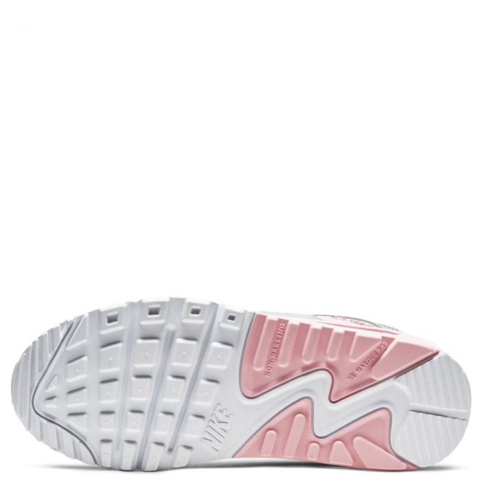 (GS) Air Max 90 LTR LT Smoke Grey/Metallic Silver-White-Pink