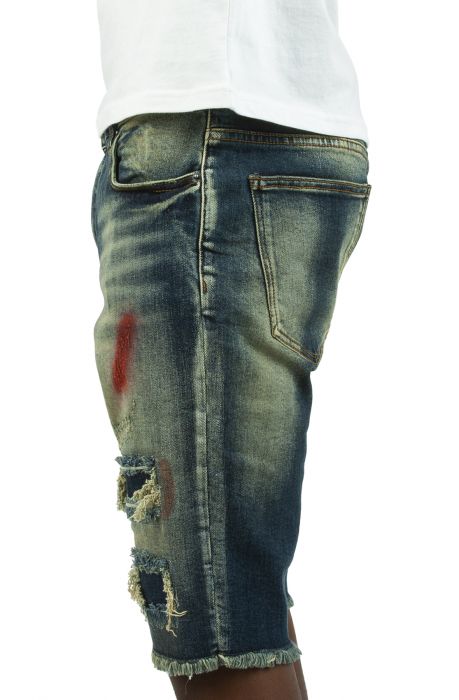 Pierre Patch Denim Shorts Indigo Tint