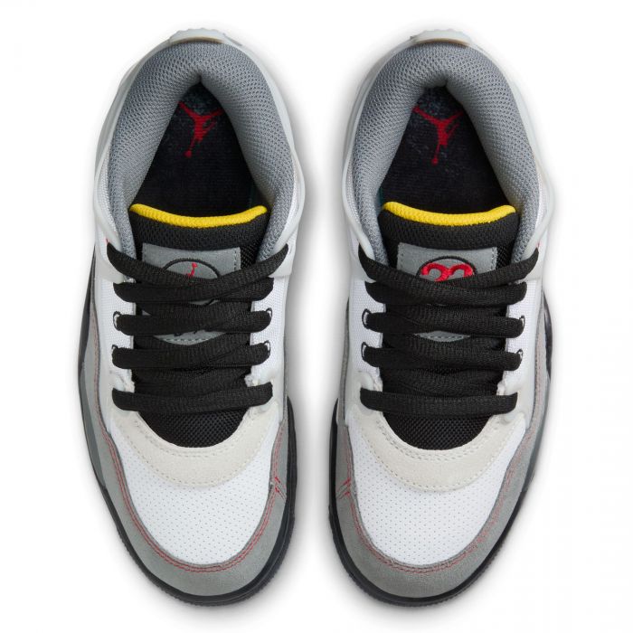 Grade-School Air Jordan 4 RM Premium White/Fire Red-Black/Smoke Grey