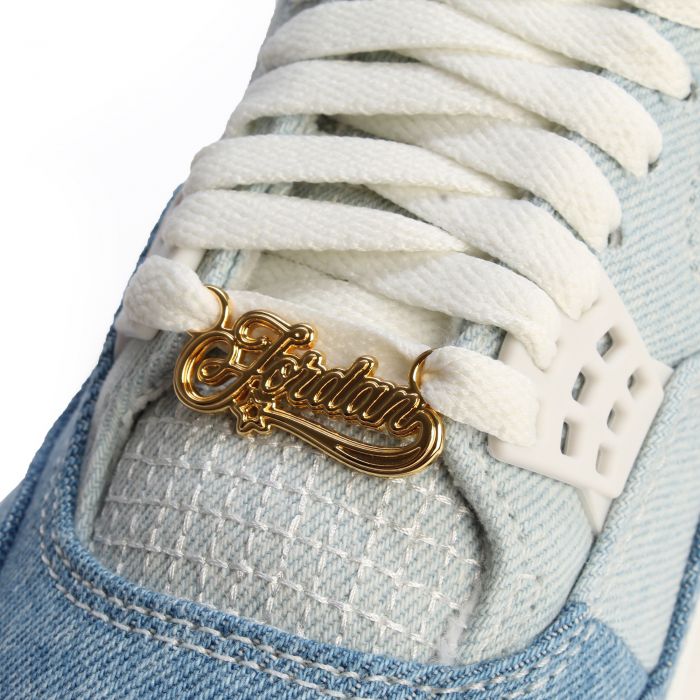 Women's Air Jordan 4 Retro Sail/Sail-Gum Light, Brown-Worn Blue