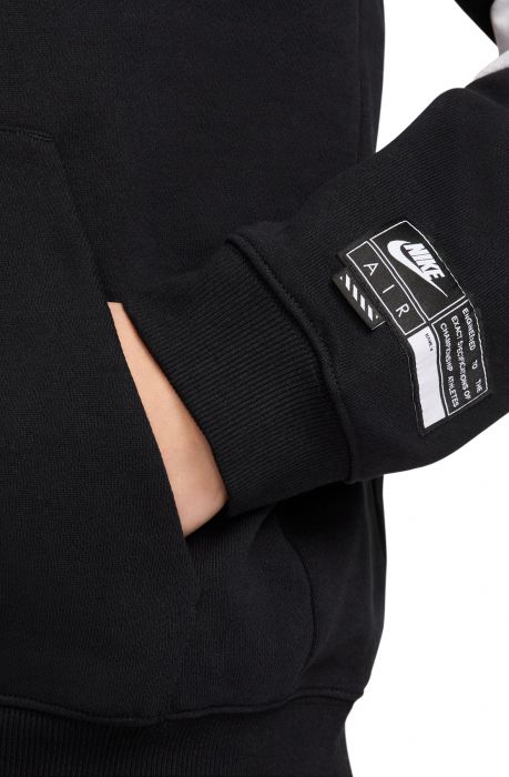  Fleece Pullover Hoodie Black/White/White