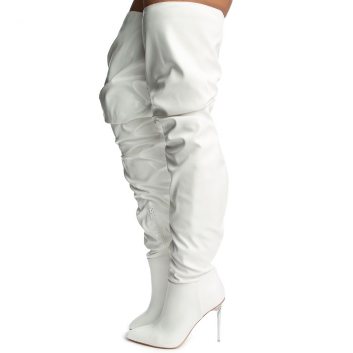 Heavenly-1 Thigh High Boot White