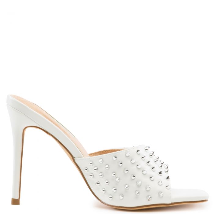 Hugo-8 Studs Stiletto High Heels White/Clear