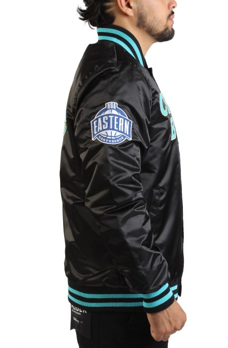 NBA Chicago Bulls Satin Jacket  Black/Gold/ Light Blue