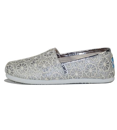 toms silver crochet glitter