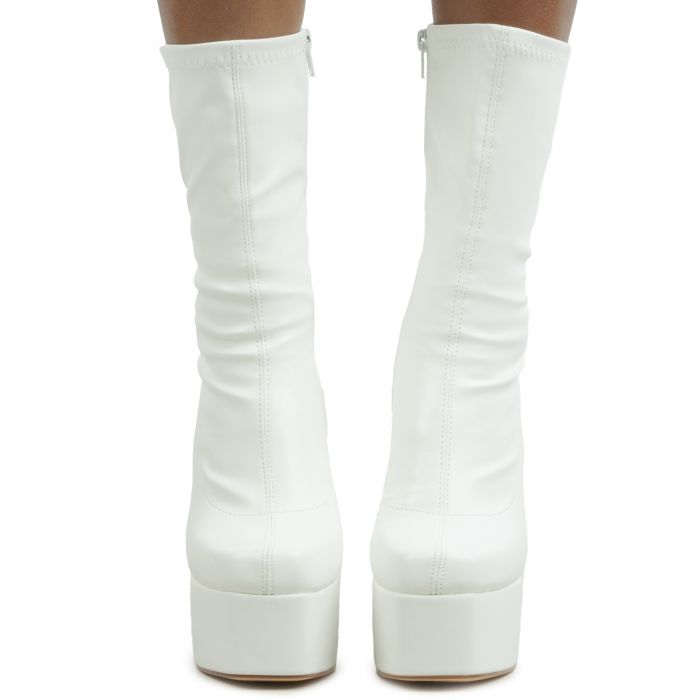 Simone-5 Platform Bootie White