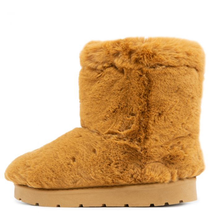 Frozen-26 Fur Boots Dark Camel Fur