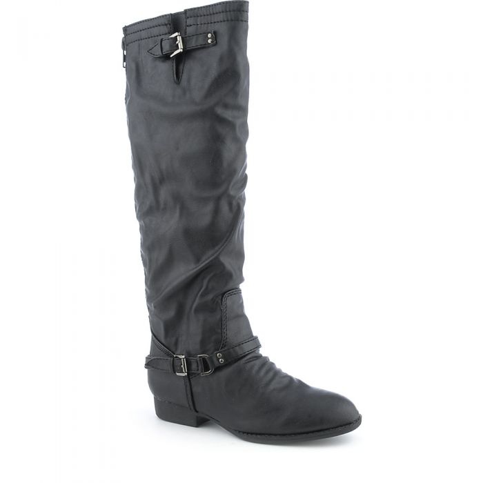 Nakia-S Low-Heel Mid-Calf Boot Black/Blue