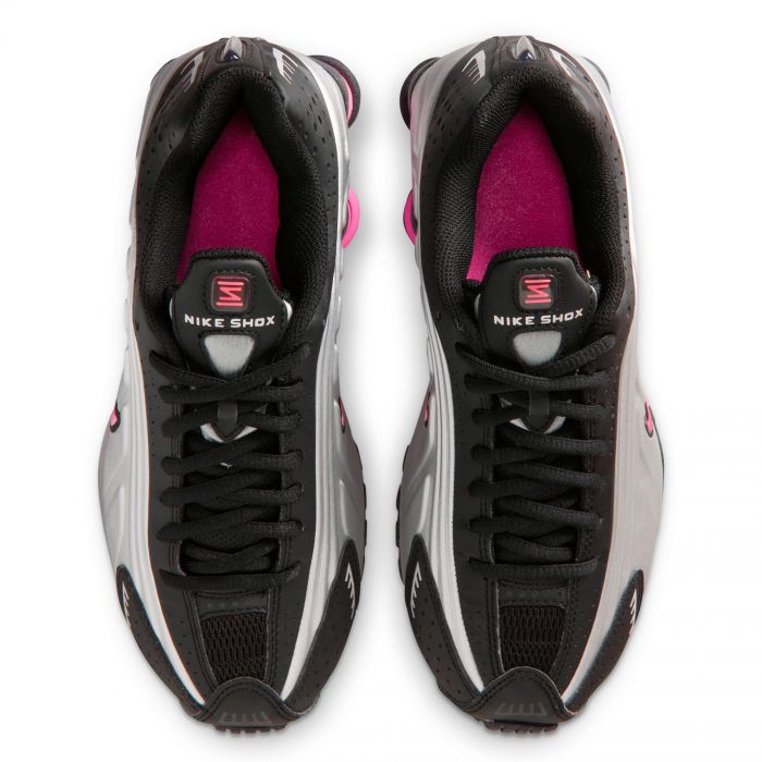 Grade-School Shox R4 Black/Metallic Silver-Pinksicle