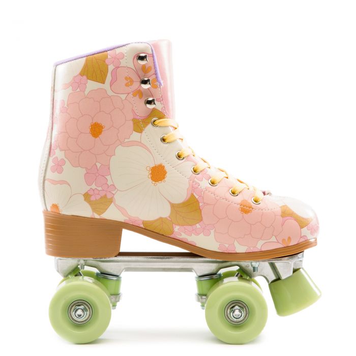 Archie-59 Floral Print Roller Skates Pink
