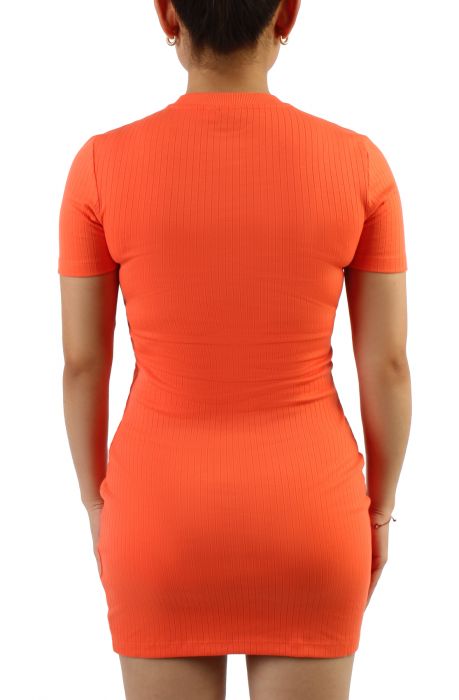 Classic Ribbed Dress Orange