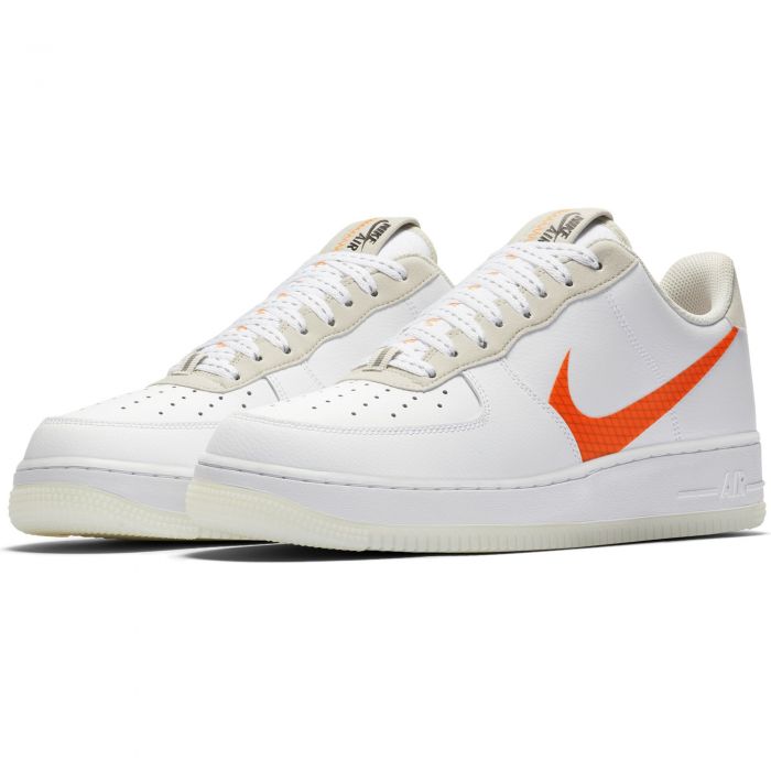 Nike - AIR FORCE 1 '07 LV8 3 'WHITE/TOTAL ORANGE-SUMMIT WHITE-BLACK' - VegNonVeg