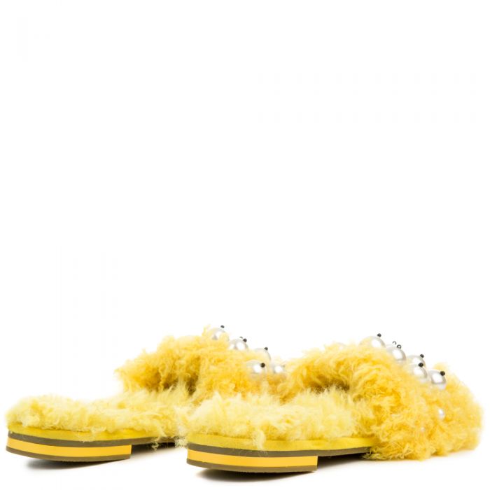 Cape Robbin Evelyn-7 Women's Yellow Fury Sandal Yellow